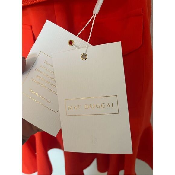 Mac Duggal SLEEVELESS CREPE MINI DRESS WITH BELT AND FRONT POCKETS New NWT - Picture 9 of 12